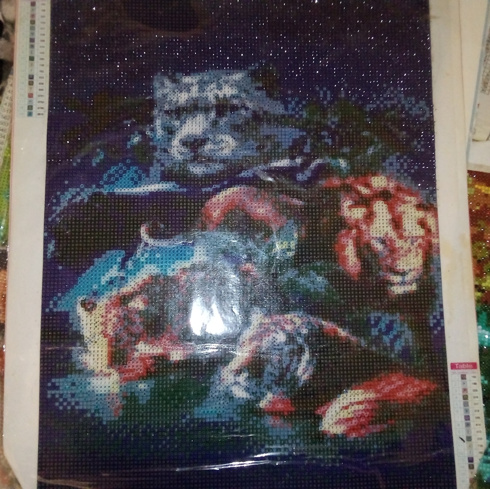 Wild animals paint with diamonds picture